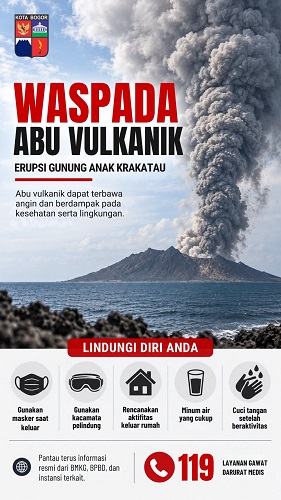Wali Kota Bogor Imbau Warga Gunakan Masker Hadapi Abu Vulkanik Anak Krakatau  