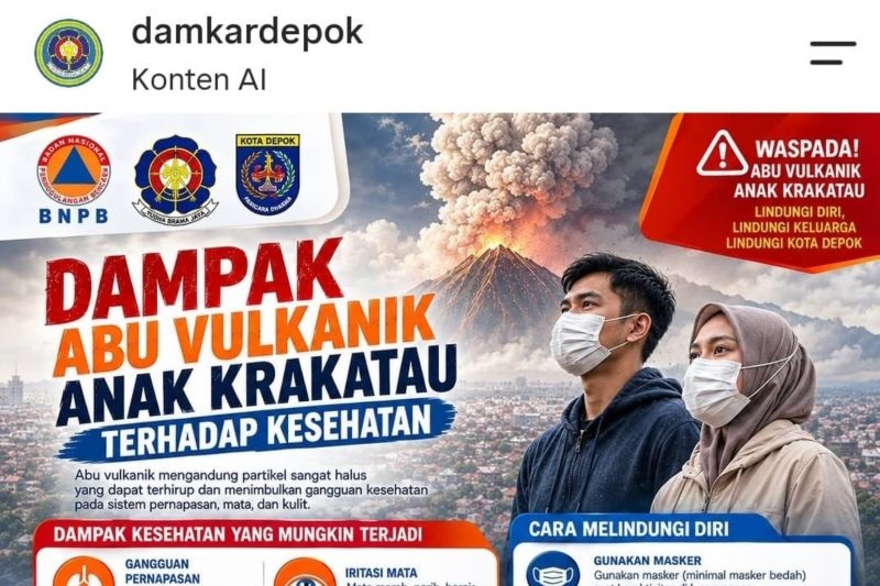 Warga Depok Wajib Waspada! Abu Vulkanik Anak Krakatau Terdeteksi di Sejumlah Wilayah