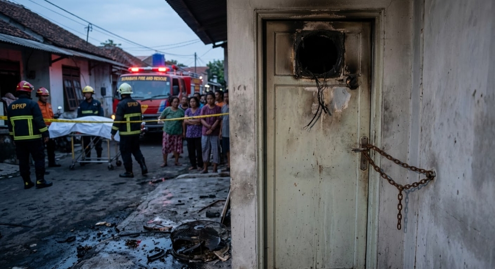 Dua Anak Tewas dalam Kebakaran Kamar di Simorejo Surabaya...