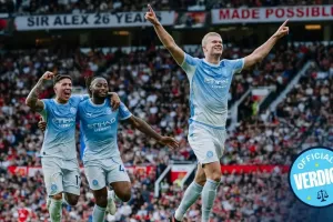 Manchester United Keok! 10 Pemain Manchester City Menang Tipis 1-0