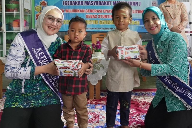 DKP Babel Bagikan 120 Paket Olahan Ikan untuk Cegah Stunting.