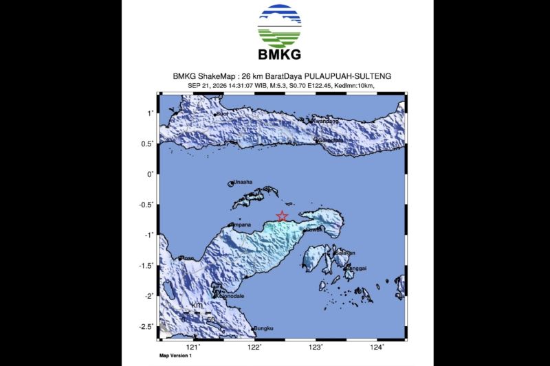 Gempa Magnitudo 5,3 Mengguncang Banggai, Ada Potensi Tsun...
