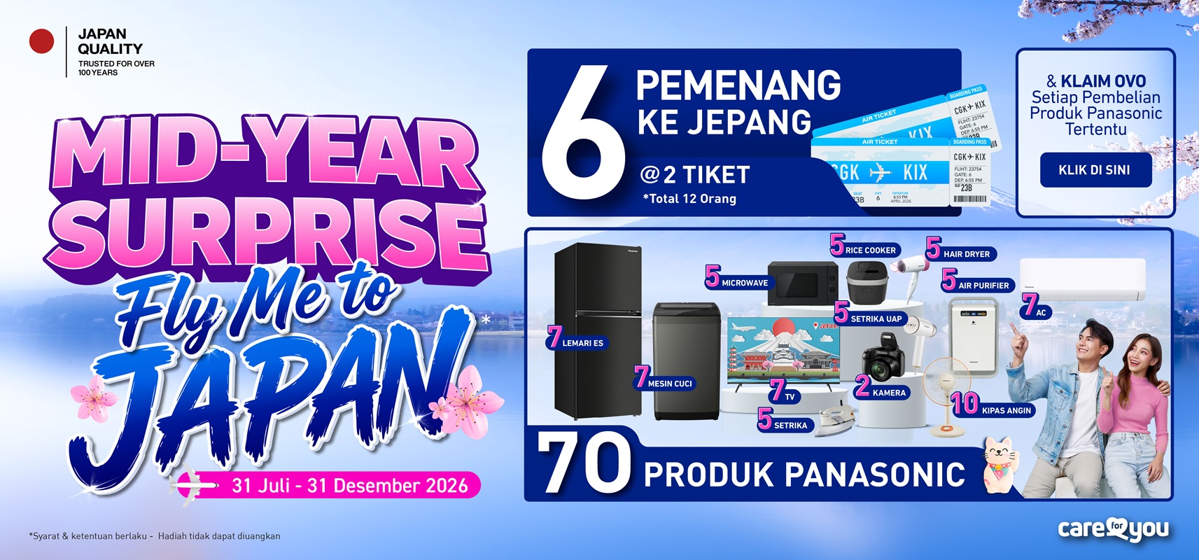 Mau Terbang ke Jepang Gratis? Ikuti Aja Program Fly Me to Japan dari Panasonic