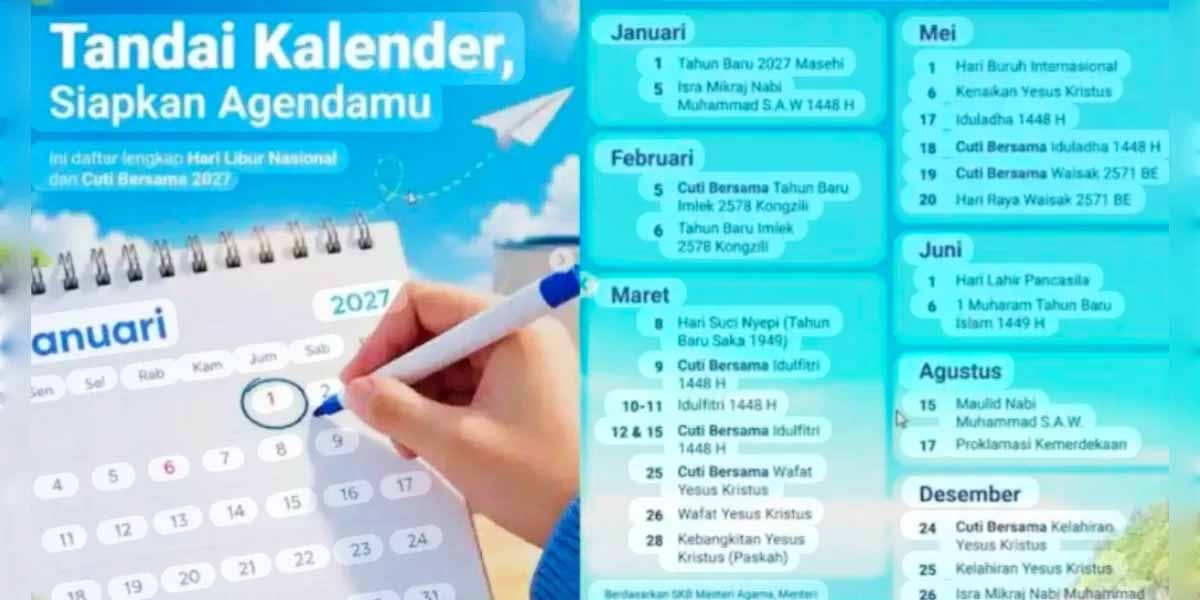 Jadwal Libur Lebaran 2027, Siap-siap Libur Panjang 10 Hari!