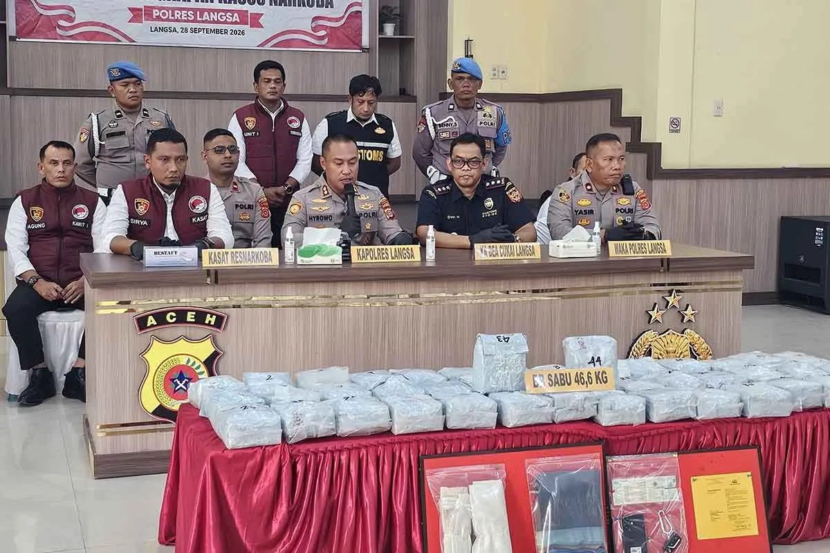 Peredaran 46,6 Kg Sabu Digagalkan Polres Langsa, Ini Fakt...
