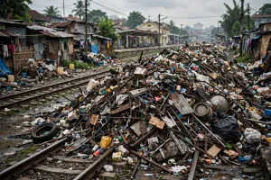 60 Ton Sampah Menumpuk di Perlintasan Kereta Pasarturi–Surabaya Kota