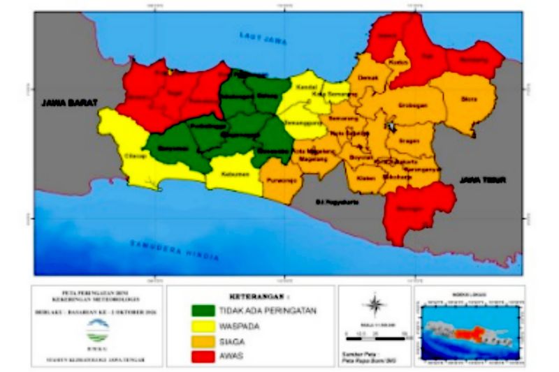 BMKG Tetapkan Tujuh Kabupaten di Jateng Berstatus Awas Kekeringan Meteorologis