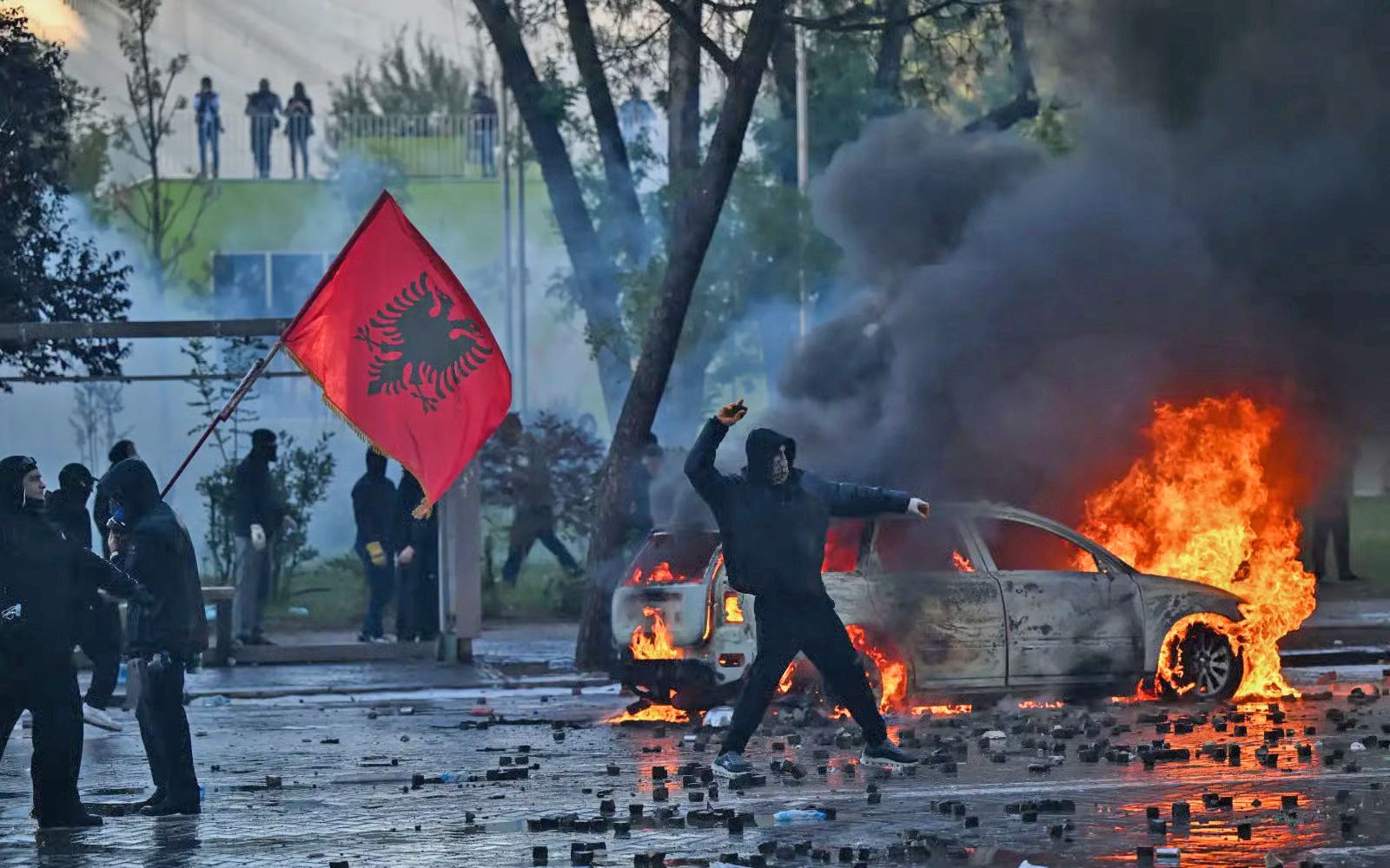 Aksi Protes di Ibu Kota Albania Berakhir dengan Pembakaran Gedung Publik