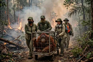 Api Kepung Habitat, 51 Orangutan Berhasil  Dievakuasi