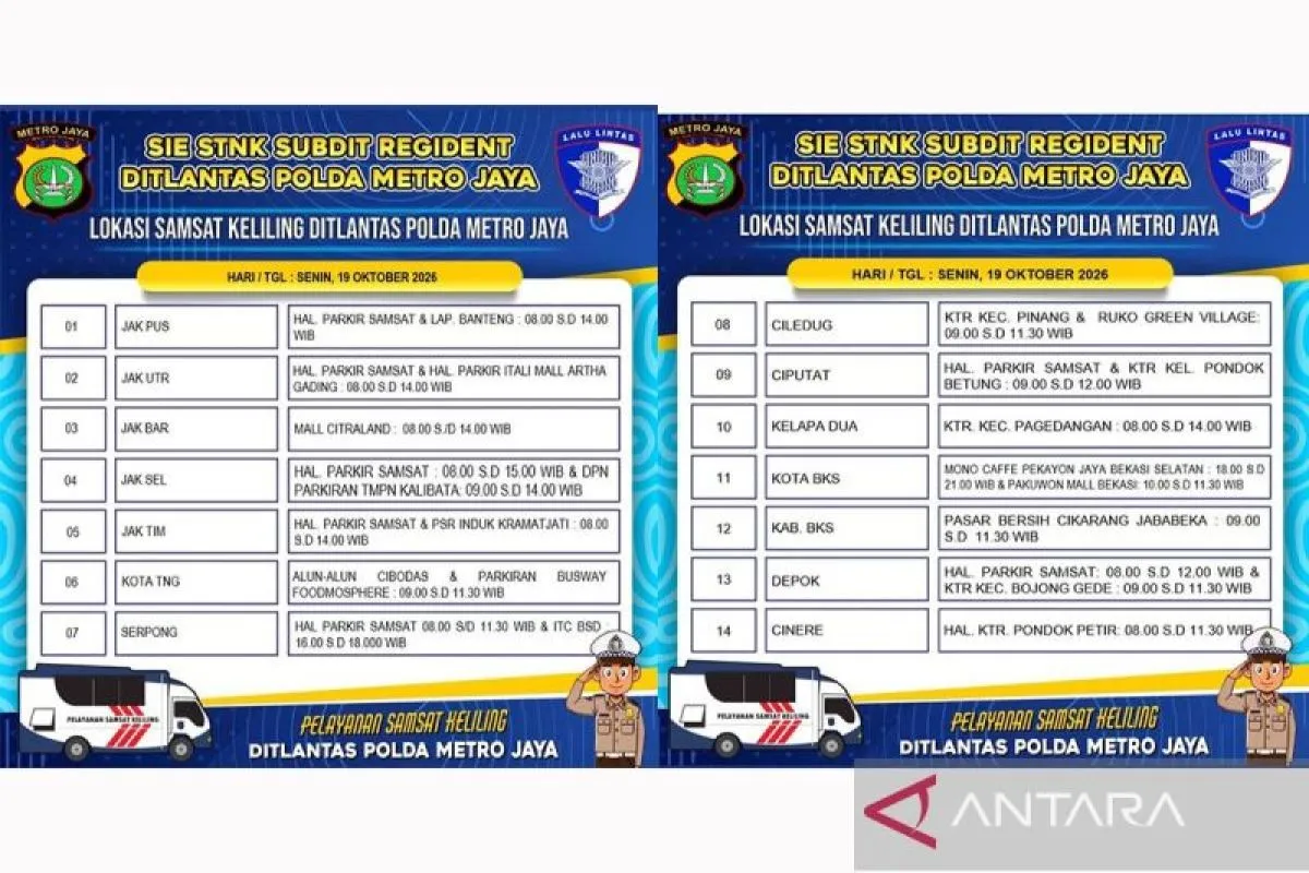 Bayar Pajak Kendaraan Makin Praktis, Samsat Keliling Beroperasi di 14 Wilayah Jadetabek