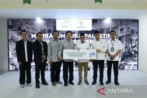 Baznas Terima Infak Rp700 Juta dari Rumah Yatim untuk Palestina.