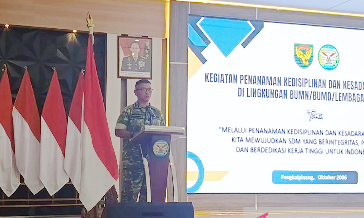 Korem 045/Garuda Jaya Ingatkan Pekerja BUMN Babel: Bekerja Jujur Itu Bentuk Bela Negara